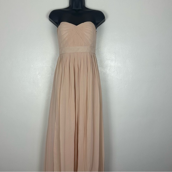 Jenny Yoo 'Aidan' Convertible Strapless Chiffon Gown size  6  Blush - Picture 7 of 15